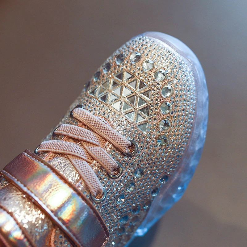 Spring 2021 Girls Bling Rhinestone Fashion Sneakers Toddler/Little/Big Kid Sparkle Casual Trainers Children Glitter Brand Shoes | Детская