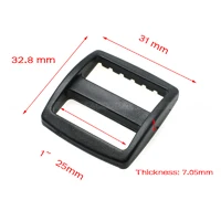 Webbing Size 25mm 5 шт./упак. Пластик слайдер Tri Glide регулировать пряжки лямки рюкзака сетка 10/16/20/25/32/38 мм широкий Стиль черный - Цвет: Webbing Size 25mm