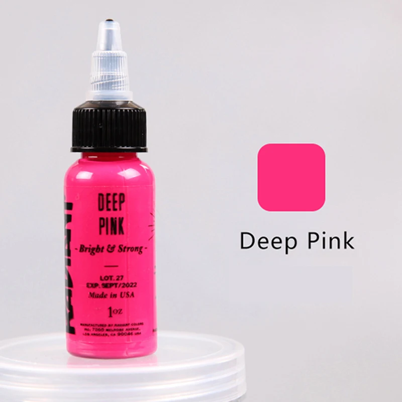 Deep Pink 30 мл Сияющие пигменты чернил для татуажа 1 флакон перманентного макияжа для бровей и губ боди-арт инструменты для татуировки 14 цветов поставка - Цвет: Deep Pink