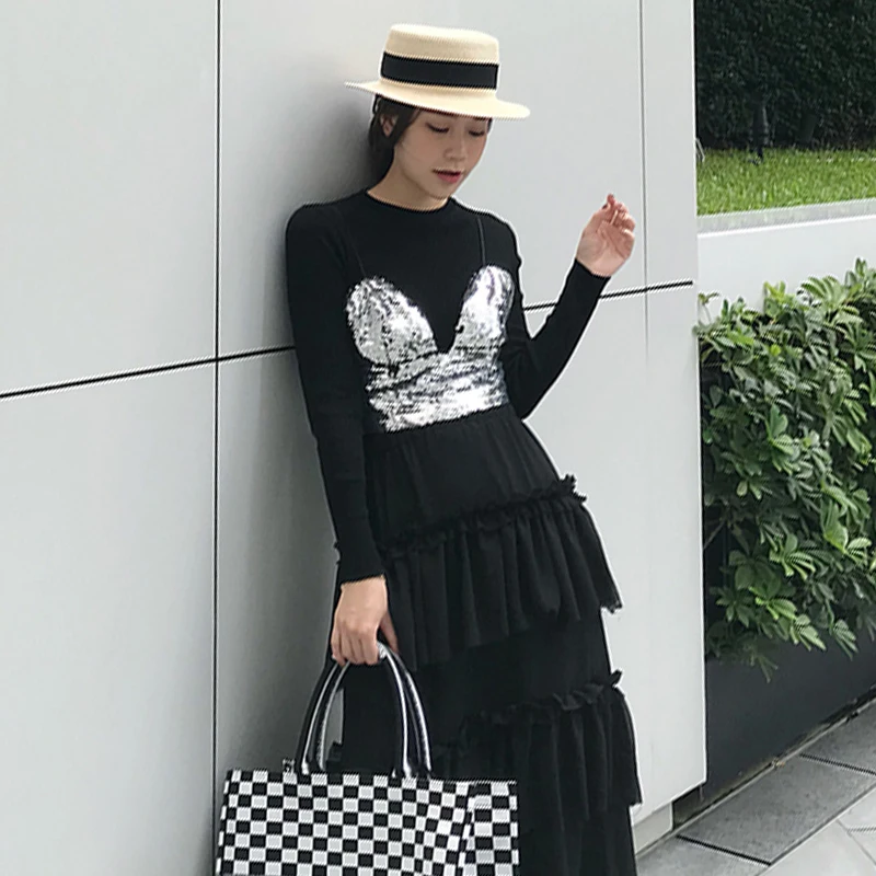 TWOTWINSTYLE осенние женские топы с блестками серебристого цвета без рукавов без косточек, сексуальный топ-бюстье на бретелях, корейская модная одежда, новинка