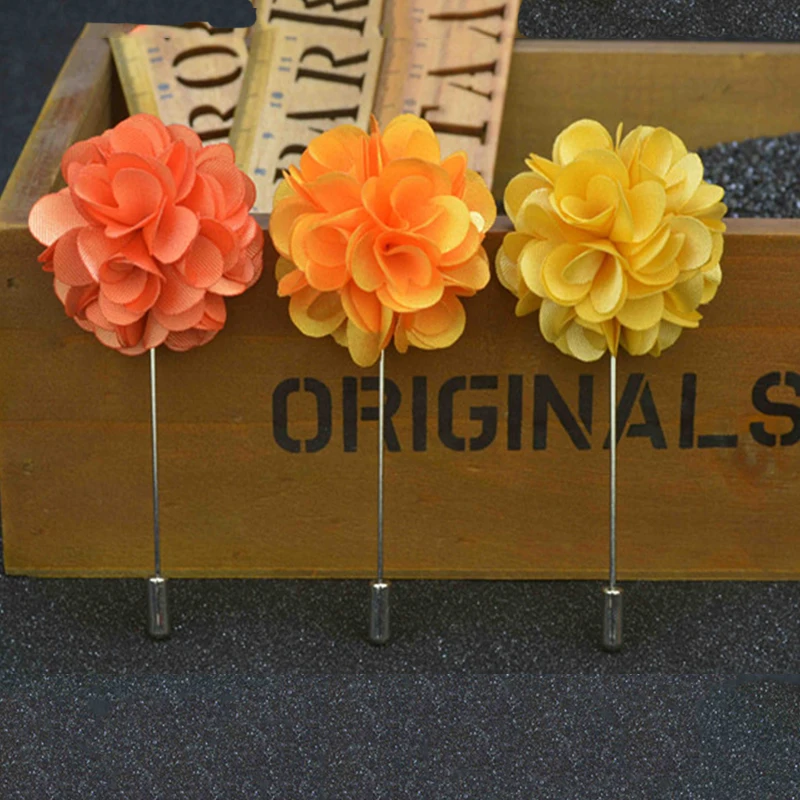 Мужская брошка Mdiger цветная с цветочным принтом и отложным воротником для костюма