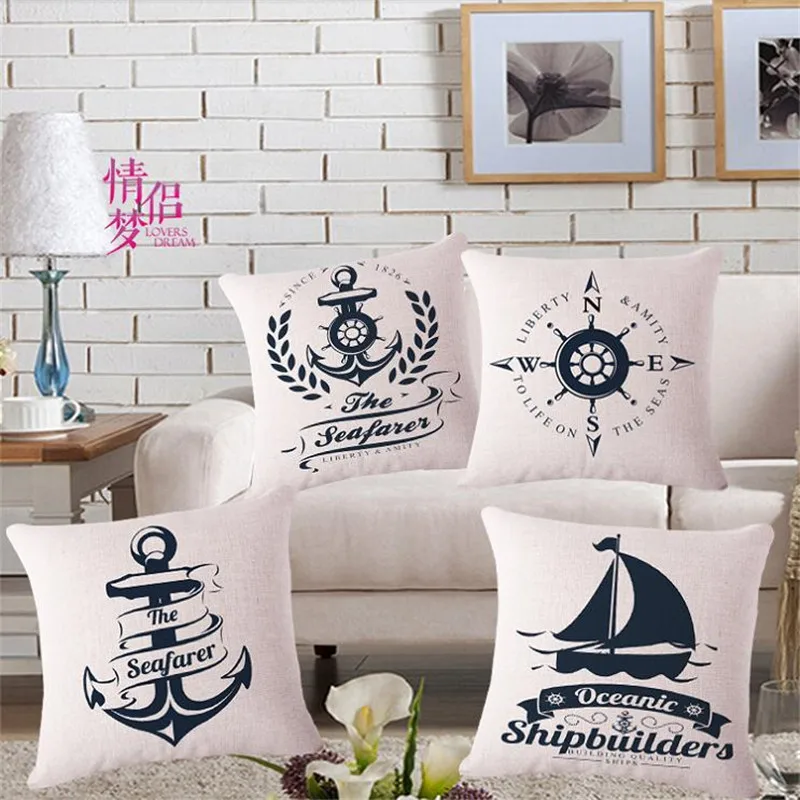 Современные домашние декоративные диванные подушки наволочка для морской