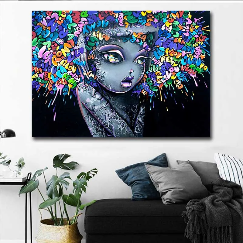 GOODECOR абстрактная картина на стену красивая девушка холсте Живопись для гостиной