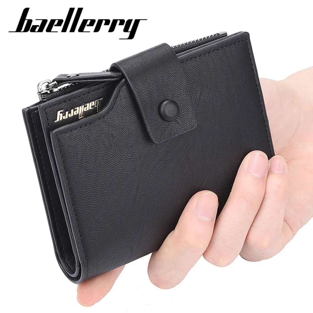 

Кошелек Baellerry мужской, кожаный, на молнии, с отделением для карт