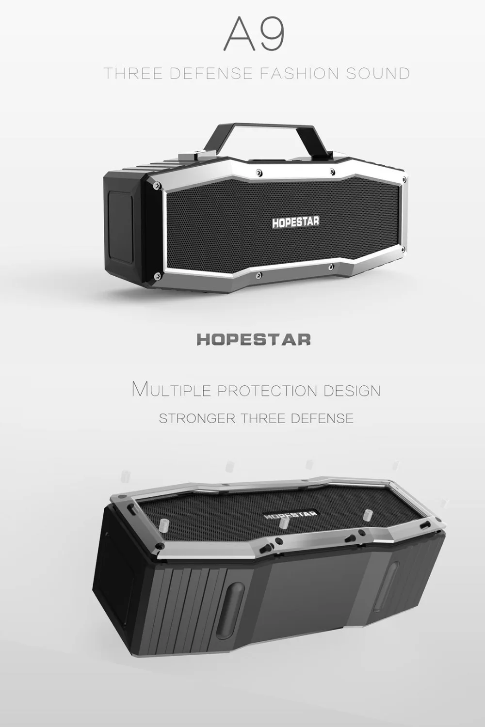 HOPESTAR A9 IPX6 Водонепроницаемый Bluetooth Динамик открытый Портативный Беспроводной громкоговоритель звук Системы 3D музыке стерео Surround