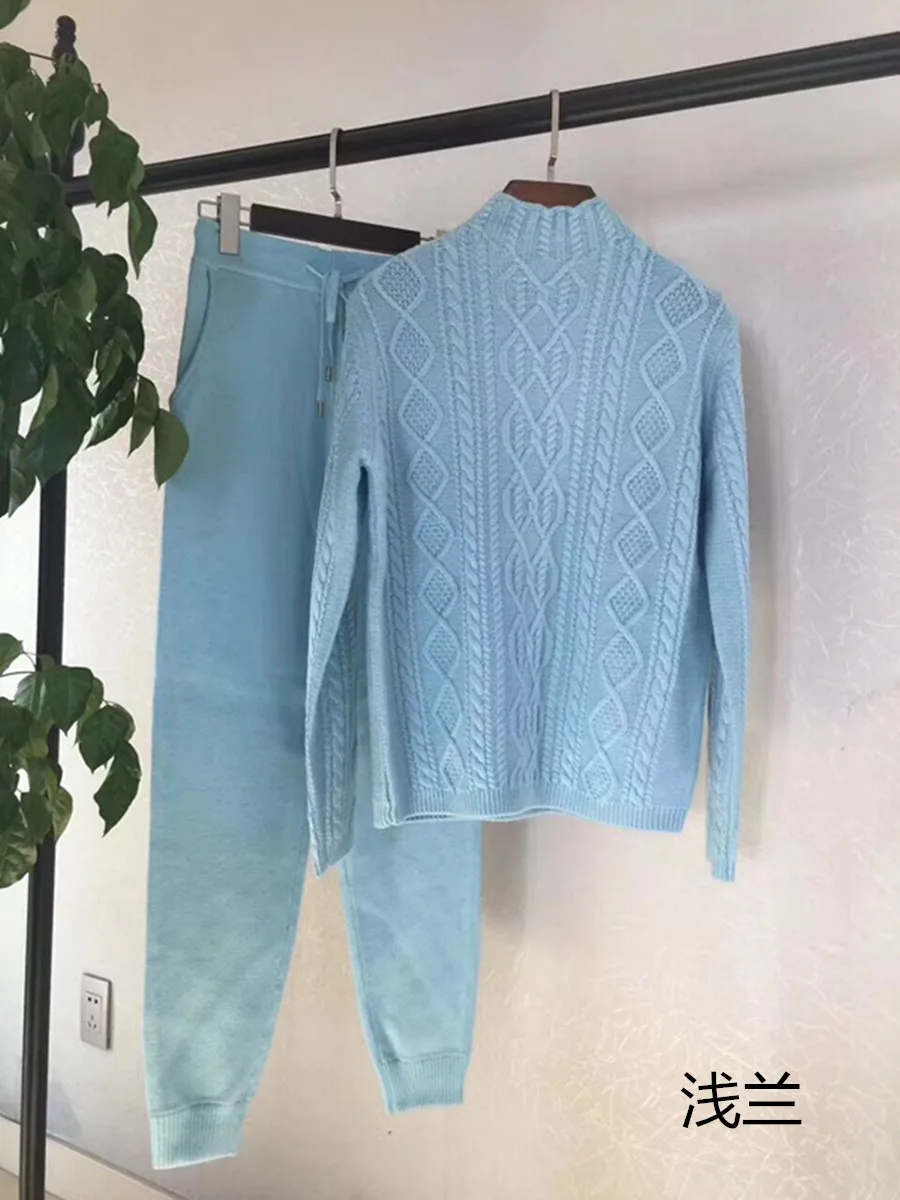 Женский вязаный костюм Осень-зима 2018 высококачественный модный кашемировый