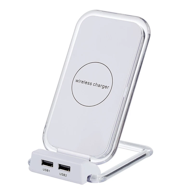 3 катушки Dual USB Порты и разъёмы Qi Беспроводной быстро Зарядное устройство зарядки Настольная подставка для iPhone 8/8 Plus X samsung S8 S9 плюс S7 S6 Edge Plus