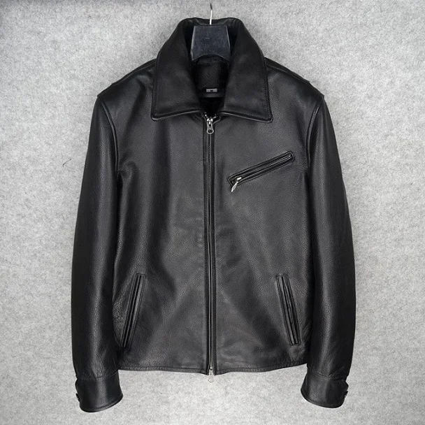 horseskin Брендовое классическое кожаное пальто horseskin, мужские куртки из натуральной кожи, модная мужская Тонкая японская куртка, качество - Цвет: horseskin