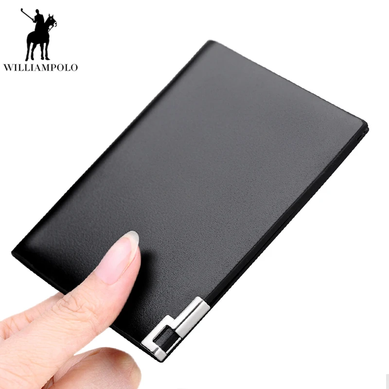 Williampolo Ultra Thin Mini Design 100% Genuine Leather Wallet Male Credit Card Holders Men Coin Purse PL189 | Багаж и сумки
