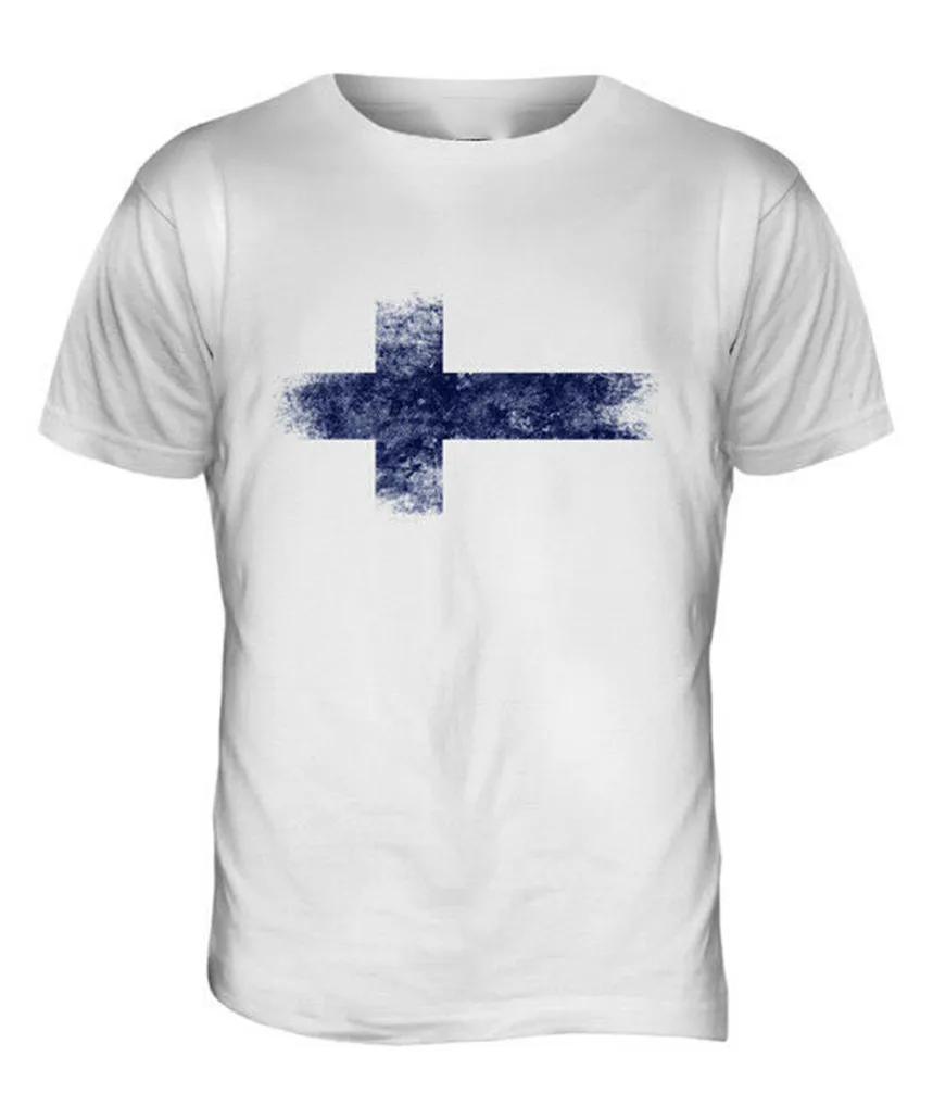 FINLAND DISTRESSED FLAG Мужская футболка Топ SUOMI футбол финский подарок рубашка одежда для
