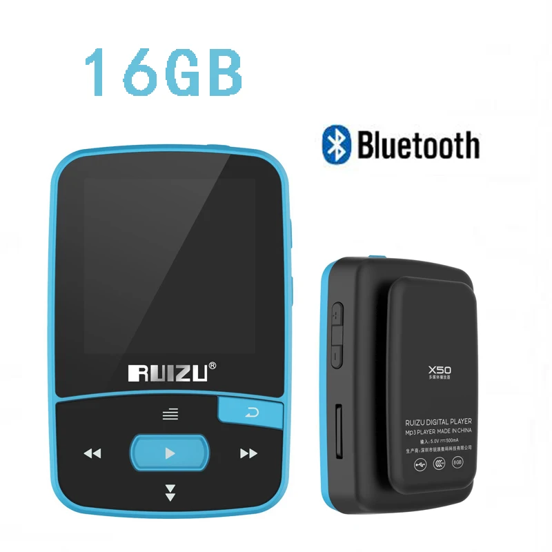 Мини mp3 плеер Ruizi X50 Bluetooth Музыка Mp 3 с радио спорт аудио цифровой Hi Fi экран Fm Flac Usb