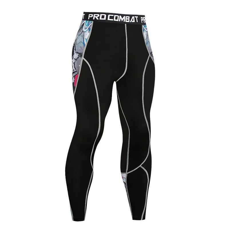 Мужские трико для бега компрессионные штаны йоги фитнеса спорта тренировок