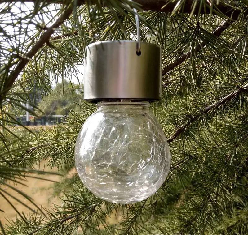 4 шт./лот Открытый Солнечный подвесная Светодиодная лампа хрустальный стеклянный