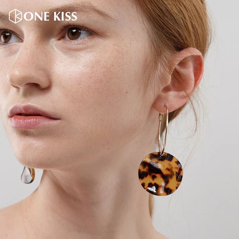 Новинка 2019 модные серьги черепаховый полукруг висячие для женщин материал из