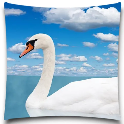 Чехол с изображением лебедя Квадратной Подушки из хлопка размер 5 9|cushion cover|polyester