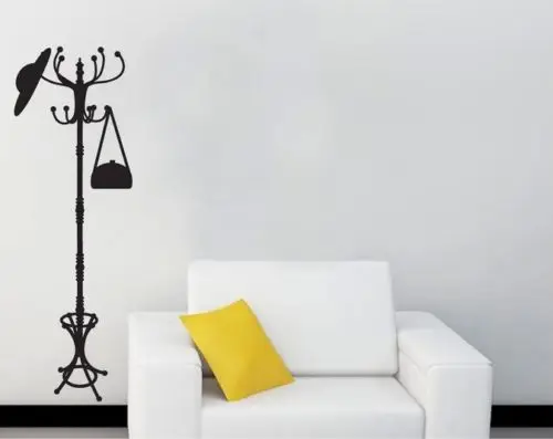 

New Black Clothes Stand Tree Hanger Wall Decal Sticker Home Decor Vinyl Art Wall Decals Living Room Bedroom Adesivo Mural LA018