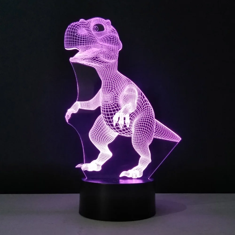 Светильник 3d с динозавром Настольный светильник со сменными цветами и сенсорной
