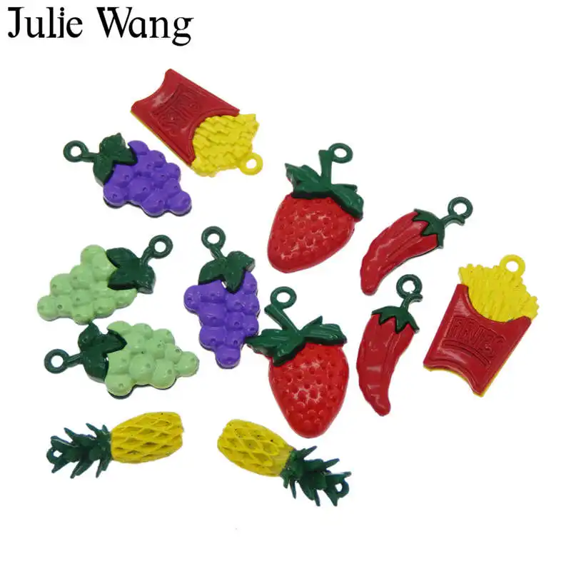 Julie Wang 6 шт. смешанные фрукты виноград клубника ананас Чили эмалированная