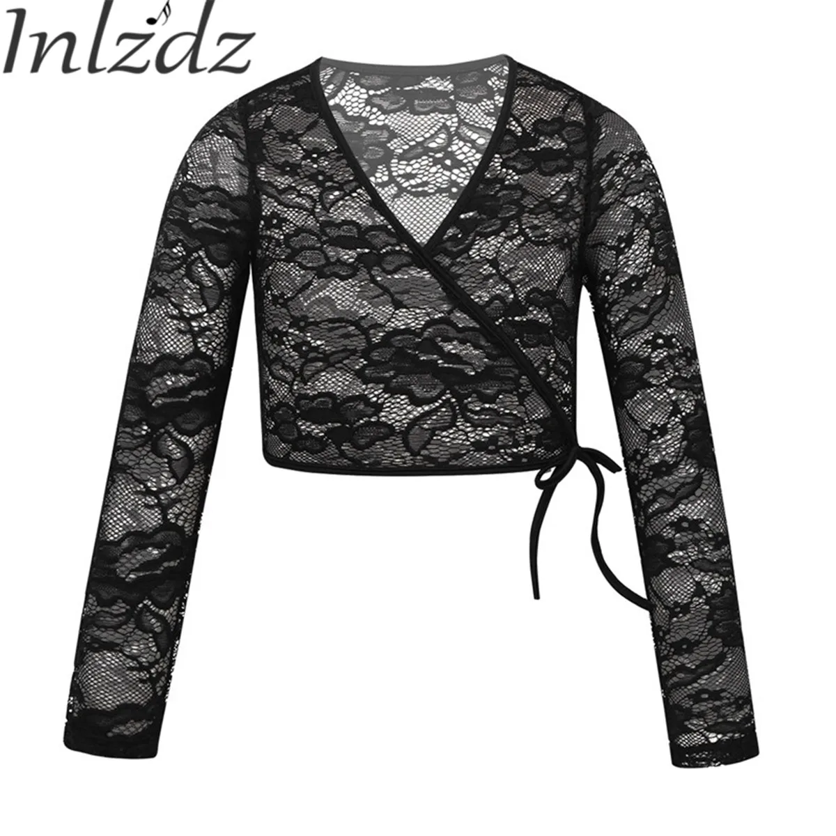

Kids Girls Floral Wrap Top Ballerina Tutu Gymnastics Leotard Ballet Sweater Dance Costome Child Dance Clothing Dancewear Jacket