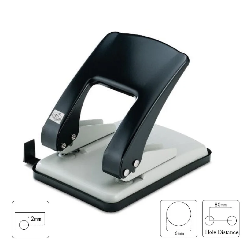 

2-hole Hole Punch Heavy Duty Punch, Carbon Steel Cutter Head, Black , 40-Sheet Capacity