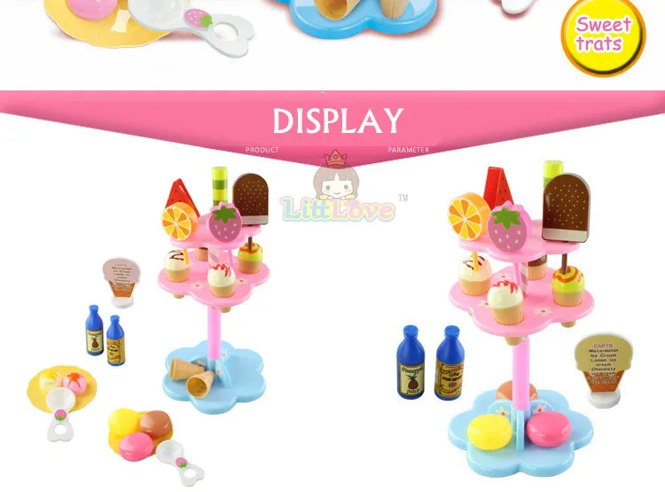 LittLove 22 шт. DIY Play десерты мороженое 3+ Детские Классические игрушки для малышей ролевые игры Кухня Еда сладкие лакомства пластиковые игрушки