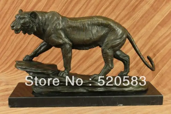 БРОНЗОВЫЙ ТИГР японский очень впечатляющий-Изысканная красивая скульптура