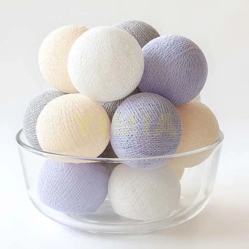20 пастельных лавандовых серых кремовых белых хлопковых шариков для спальни
