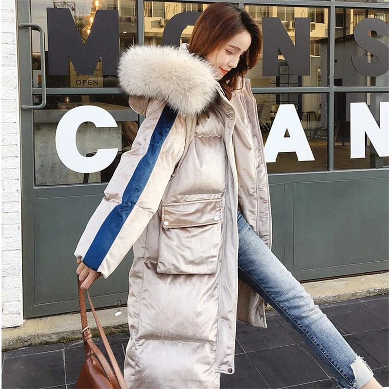 2018 зимняя Новинка плюс размер Модная женская Свободная Повседневная Длинная