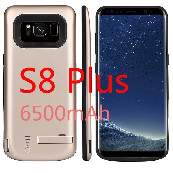 S8 Plus Gold 5000 мАч/6500 мАч зарядное устройство чехол для Samsung Galaxy S8 Зарядка телефона крышка питания для Samsung S8 Plus резервного копирования батарея Чехол - Цвет: S8 Plus Gold