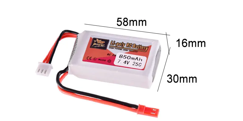 ZOP Power 7 4 В 850 мАч 11 1 1000 25C 2S 3S Lipo батарея JST Замена батареи для WLtoys V912 V915 A949 A959 A979 A969 |