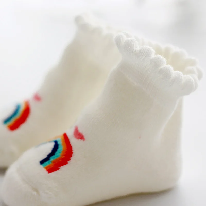 Новинка Осень-зима 2019 утолщенные милые носки для малышей с радужным кольцом