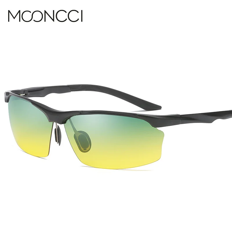 

MOONCCI Brand Day and Night Vision Glasses for Driving Aluminum HD Polarized Sunglasses Men Yellow Sun Glasses Male Gafas De Sol