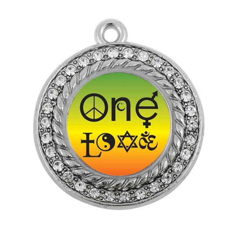 ONE LOVE COEXIST CIRCLE Шарм в античном стиле посеребренные ювелирные изделия | Украшения и
