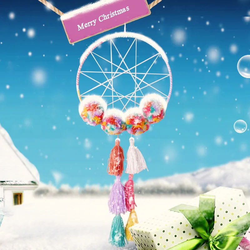 Счастливого Рождества помпон Ловец снов и ветер куранты с перьями автомобиль