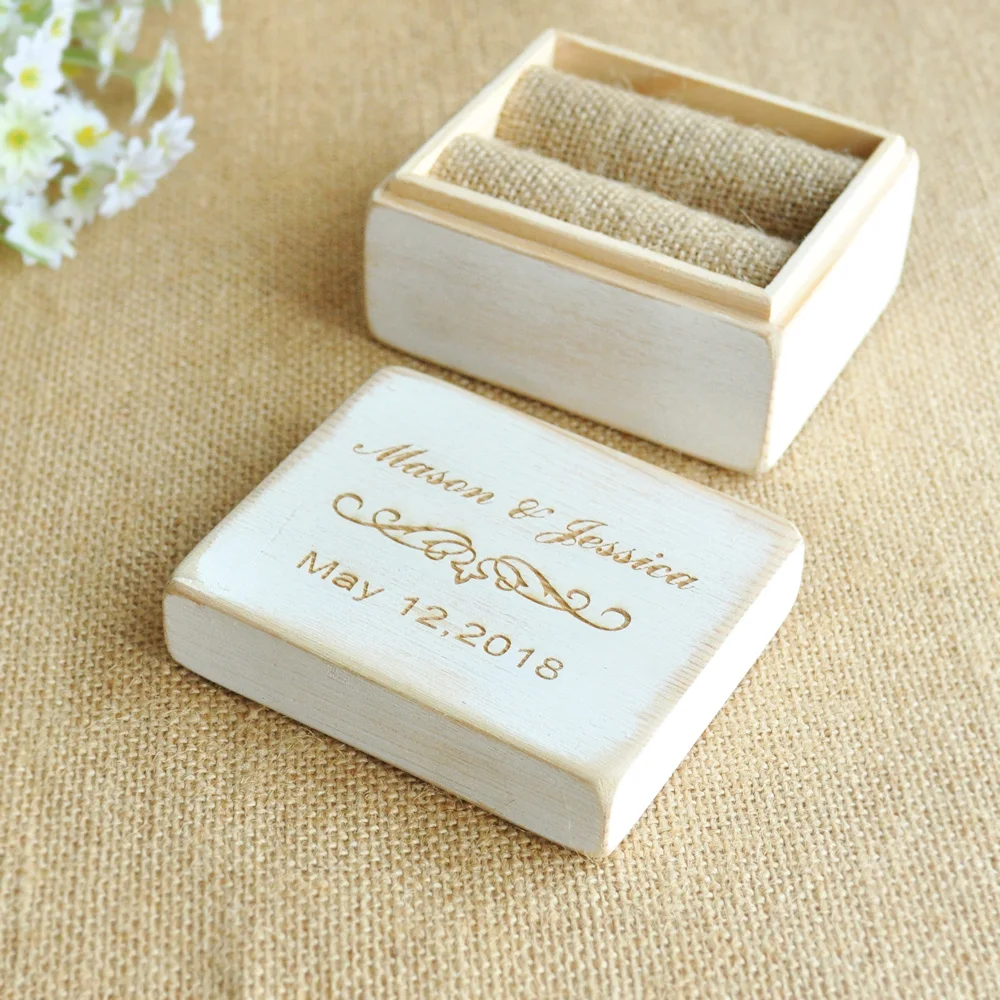 Обручальное кольцо Box Винтаж обручальное кольцо Bearer Box пользовательские кольцо держатель Box Персонализированные Свадебный декор