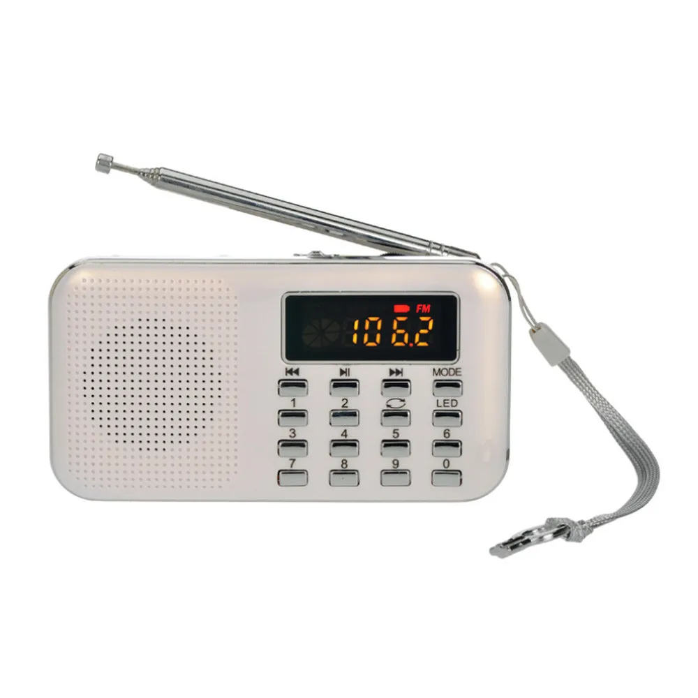 Мини-радио Slim FM AM с цифровым ЖК-дисплеем колонка супер басами AUX USB TF светильник ка