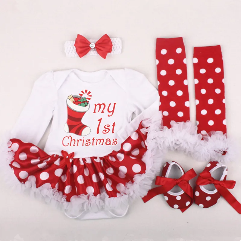 

Christmas baby girl Clothes Infant garment First Christmas Outfits Newborn Christmas Romper clothing birthday dress costume sets