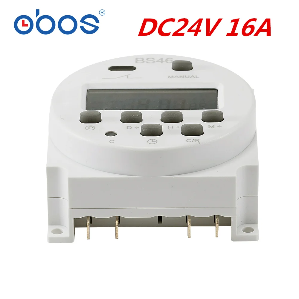 ЖК-дисплей блок питания цифровой 12 V/24 V/110 V/220 V AC/DC 7-дневный программируемый таймер Выключатель с часовым механизмом и CN101 ток 16A - Цвет: DC24V 16A