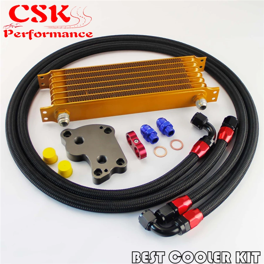 Комплект масляного радиатора AN10 7 Row для BMW Mini Cooper S R53 Supercharger Gold|oil cooler kit|cooler kitoil kit |