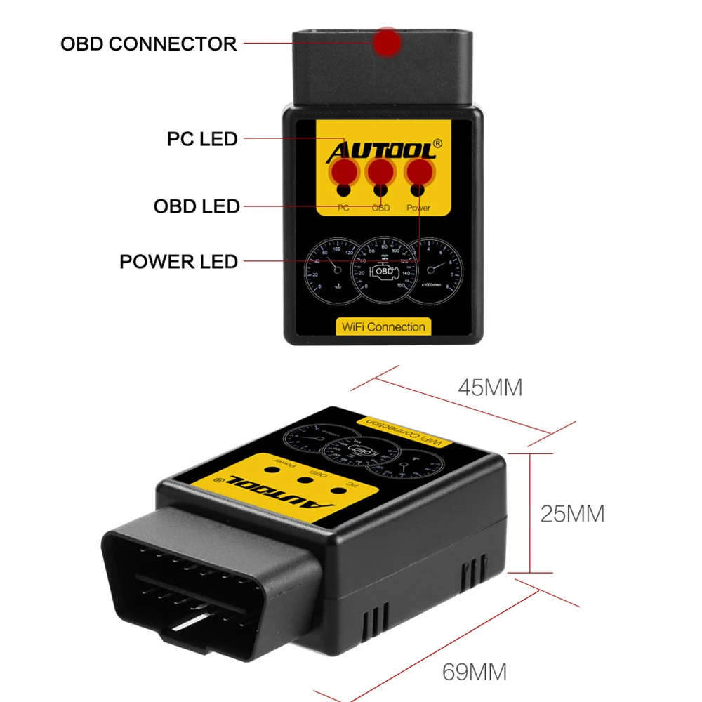 Mr Cartool ELM327 Bluetooth V1.5 WI-FI OBD2 PIC18F25K80 чип читателя Кода на Android vension OBD MINI поддерживает