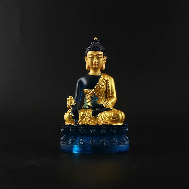 Статуэтка Будды из глины и золота с высоким содержанием искусственного стекла 13 5