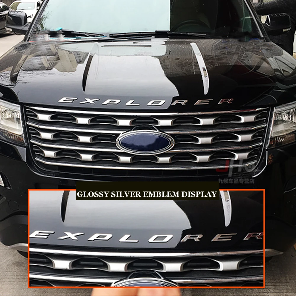 Черный глянец 3D буквы капот Стикеры эмблема значок Логотип для Ford EXPLORER 2011 2012 2013