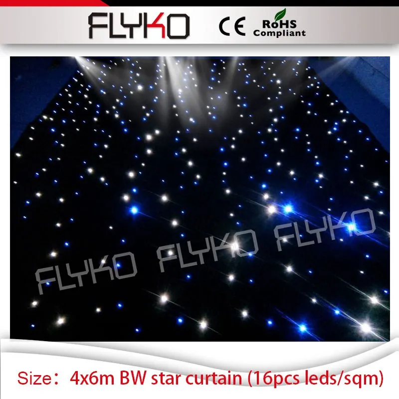 

single color blue and white led lamps wedding decoration stage soft led star curtain twilking backdrop 4m*6m