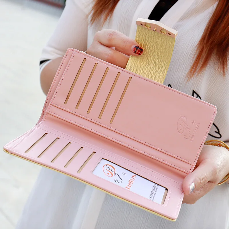Prettyzys 2018 wallet women pink lady's fashion womens wallets and purses Candy color coin purse card holder Leather | Багаж и сумки