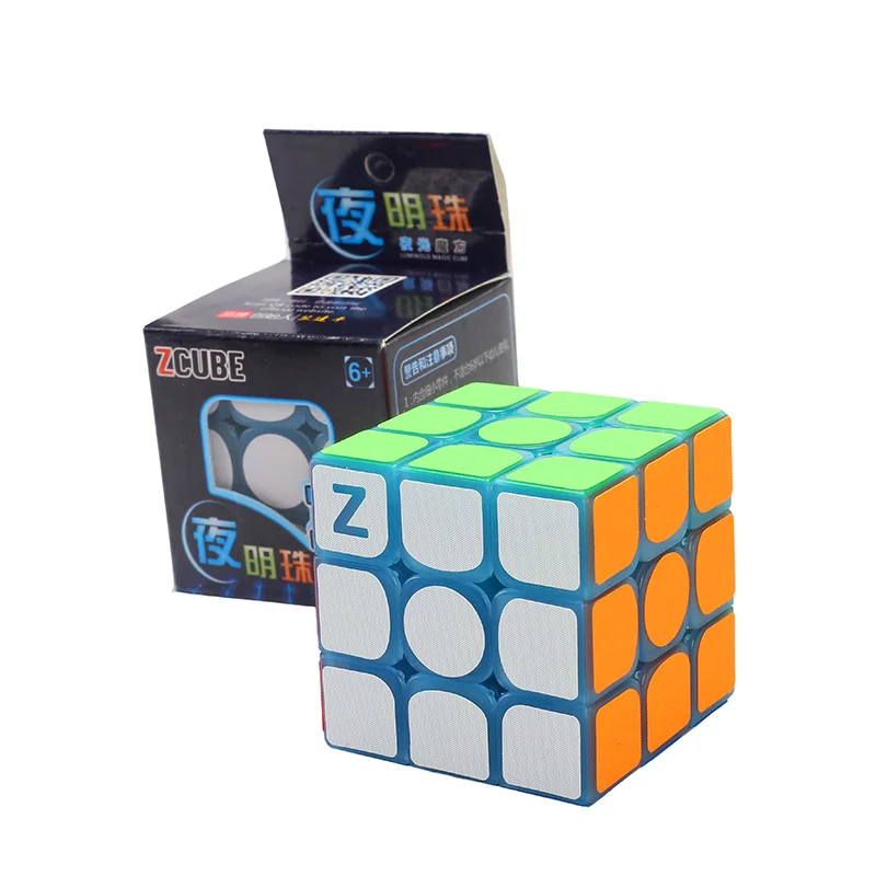 light 3x3 blue Z-cube 10 видов светящийся в темноте волшебный куб головоломка игрушка светящийся волшебный куб noctilucous дети развивающий подарок игрушка классика 3x3x3/4x4x4 - Цвет: light 3x3 blue
