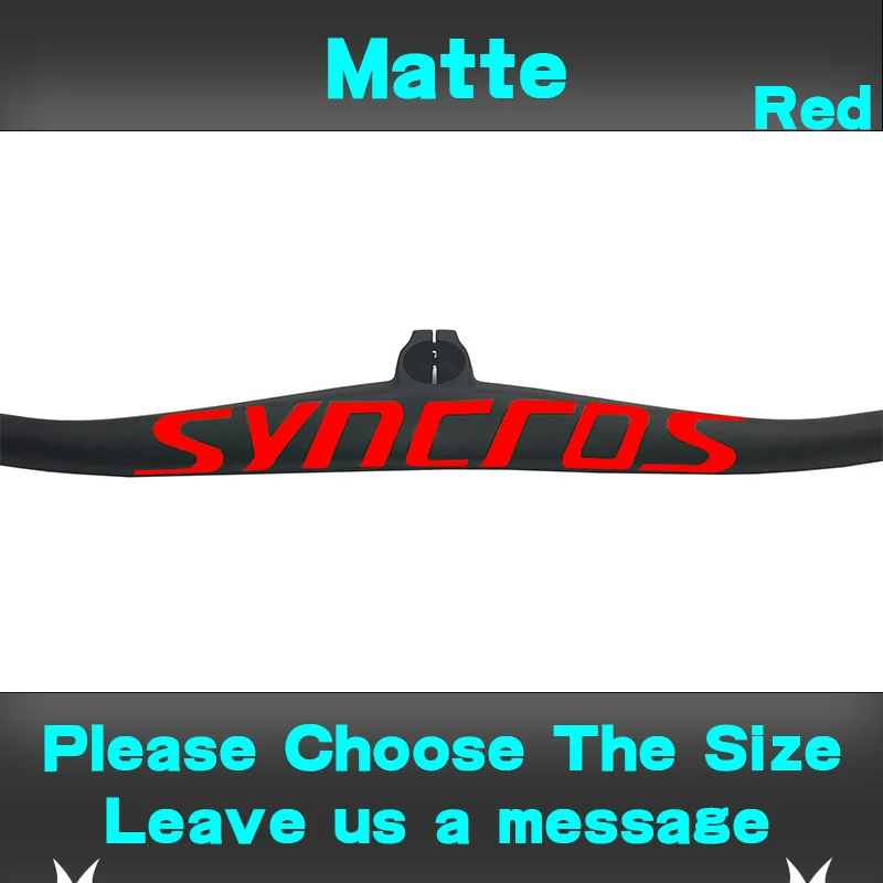 Matte Red Syn UD Пользовательские Чемпион короткий стволовых углеродное волокно MTB руль велосипеда 6degree One-образный Интегрированный руль велосипеда с стволовых 40/50/60/70 мм - Цвет: Matte Red