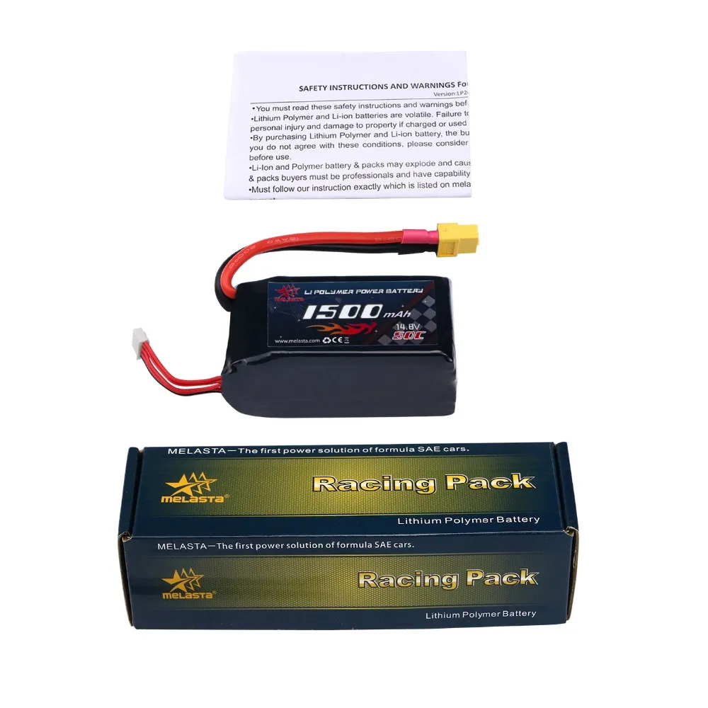 Melasta LiPo Батарея пакет 1500 мА/ч, 50C 4S 14,8 V с XT60 Разъем для RC лодка Heli самолет Бла(беспилотный летательный аппарат квадролет с дистанционным управлением с видом от первого лица