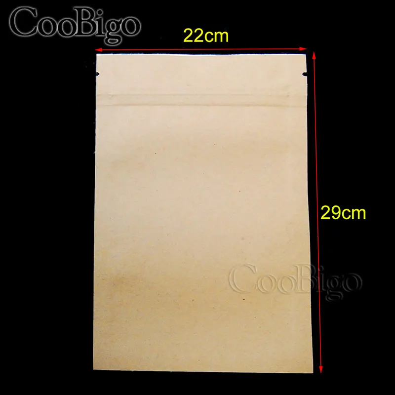 1 шт тепловое уплотнение плоского типа клапан Ziplock крафт-бумага пакет сумки ж/матовые конфеты печенье дой-Пак молния мешок для хранения - Цвет: 22x29cm