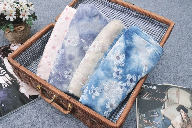 Новый на осень-зиму хлопок ромашка свежий женщина шарф национальной