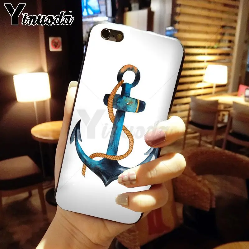 Yinuoda морской тату синяя лодка якорь искусство фото мягкий чехол для телефона iphone X